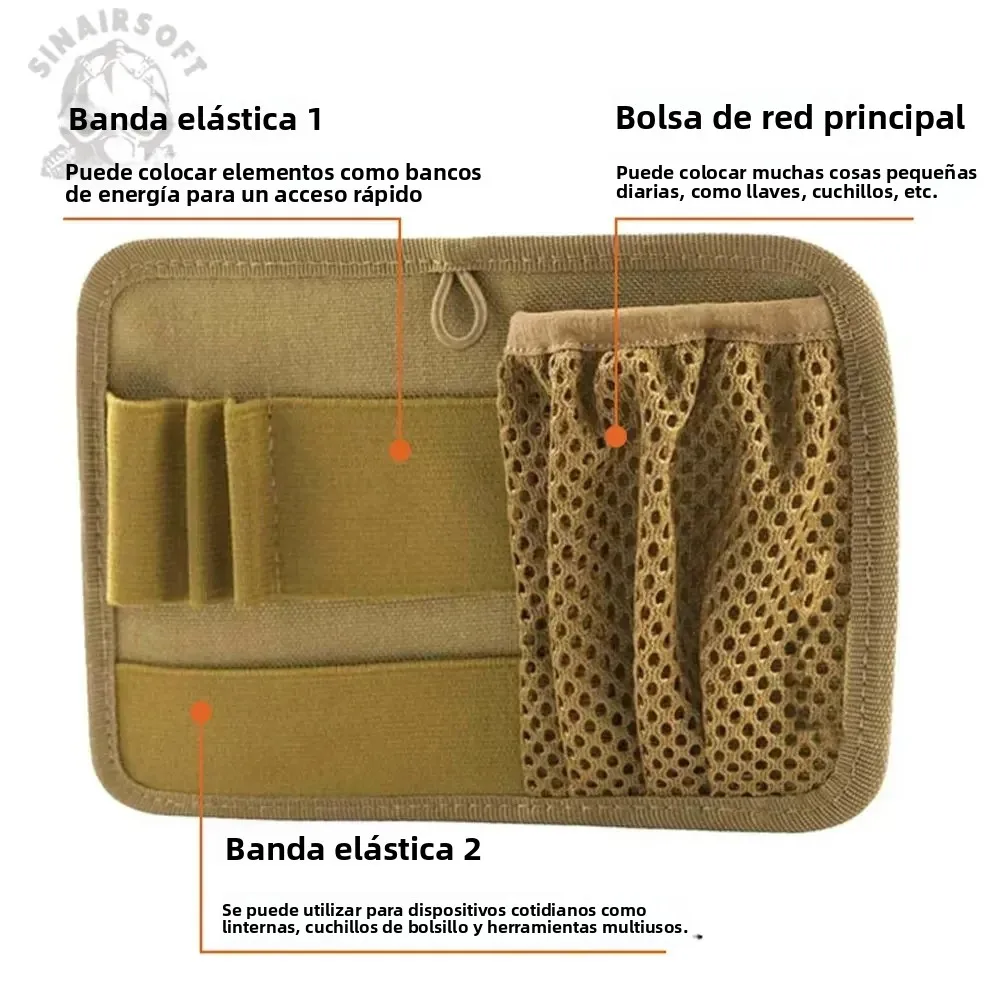 SINAIRSOFT-bolsas de inserción, accesorios modulares, equipo, Panel de bucle de gancho, soporte de separación interior, bolsa, organizador de malla de utilidad - imagen 2