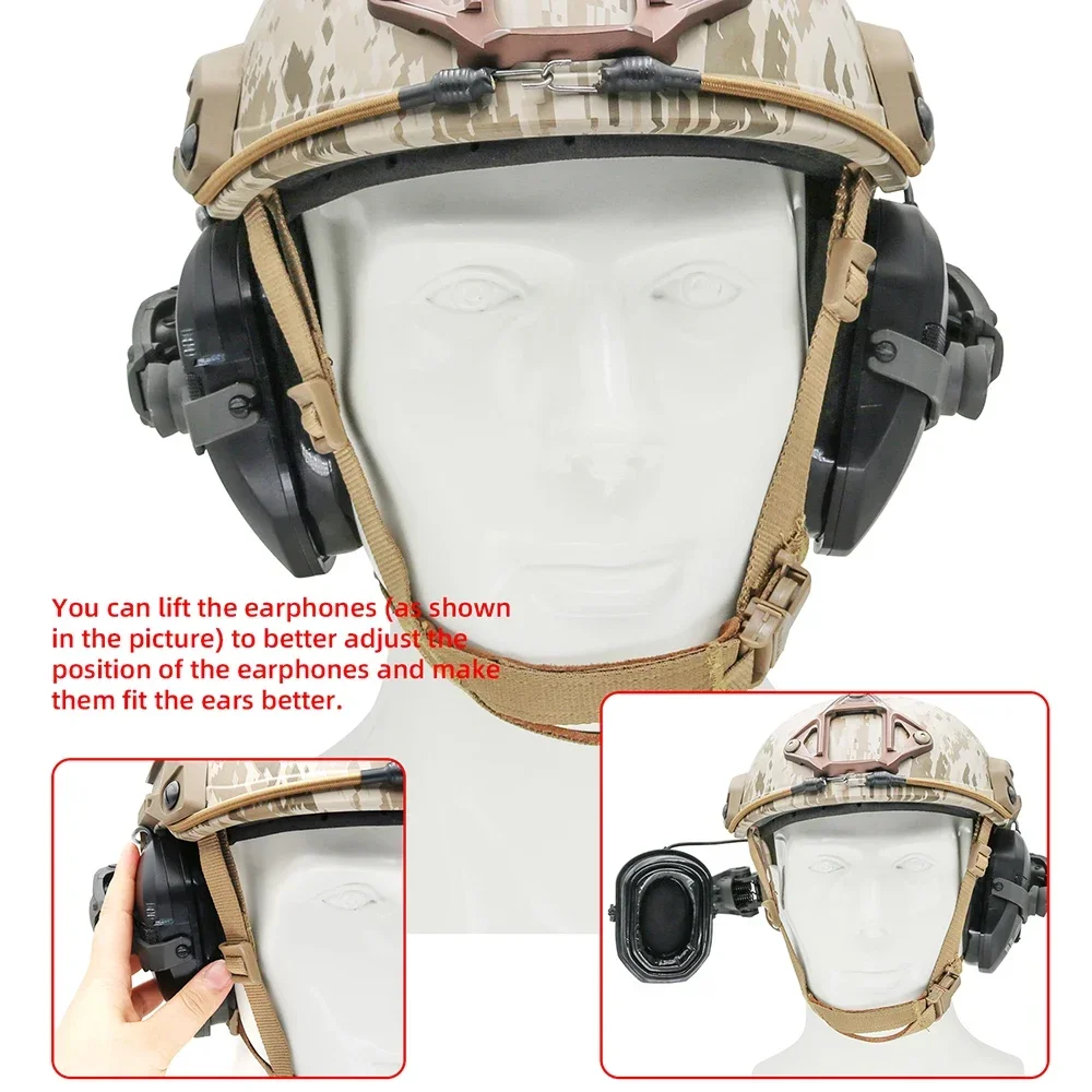 Adaptador de orejeras electrónicas, adaptador de riel para casco de arco táctico para caminantes, maquinilla de afeitar, auriculares de protección auditiva para disparar electrónicos - imagen 5