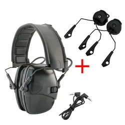 Auriculares de caza, diadema desmontable, pastilla con reducción de ruido, orejeras electrónicas, auriculares tácticos para tiro con adaptador de riel ARC