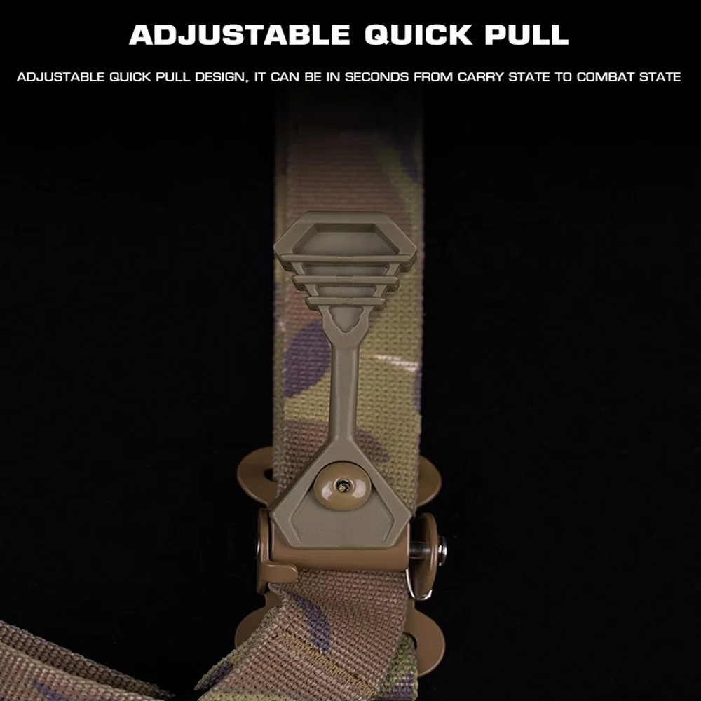 Eslinga táctica de un solo punto con anillo de tracción fijo rápido, correa de hombro, Rifle de caza Militar, cuerda de Airsoft ajustable - imagen 5