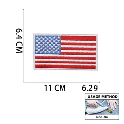 Parche táctico bordado bandera USA para coser o planchar