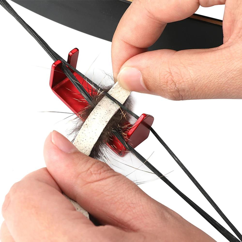 Estabilizador de cuerda de arco para tiro con arco, amortiguador de piel de castor de 44cm, absorción de impacto, silenciador de cuerda de arco recurvo compuesto, accesorios de tiro, 1 par - imagen 3