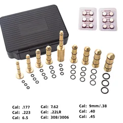 Esqueleto de orificio láser rojo compatible con 9mm/223/5,56mm/308/30-06/22LR/.45/.177/.38/.40/7,62/6,5mm Cal colecador láser Boresighter