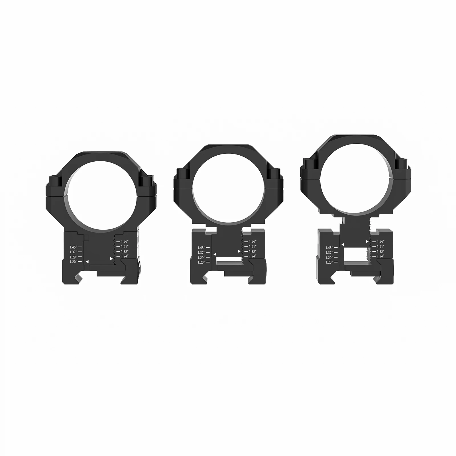 SPINA OPTICS Anillas de Mira Diámetro 30mm Ajustables en Elevación, para Riel Picatinny 21mm, Accesorio para Rifle de Caza AR15 .556 etc. - imagen 2