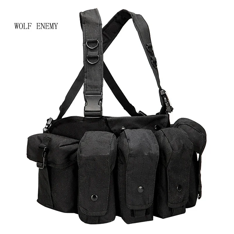 Equipo de pecho para exteriores, chaleco de caza Airsoft, bolsa Molle, chaleco táctico de caza Simple, bolsa para revistas, chaleco portador - imagen 2