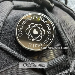 Parche táctico científico – Insignia redonda para mochila o chaqueta MOLLE