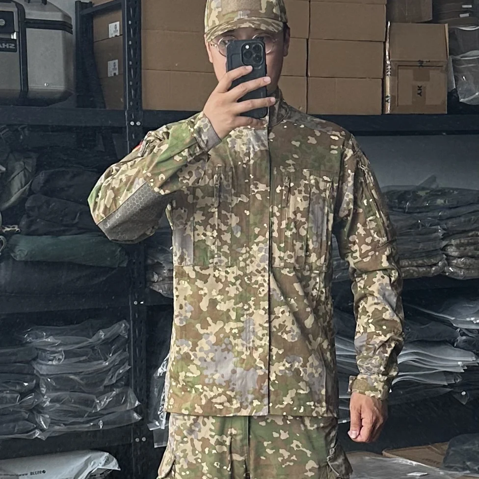 Uniforme base alemán KSK, chaqueta de combate de camuflaje para todo terreno, punto alemán/Flecktarn, chaqueta de entrenamiento de caza - imagen 5