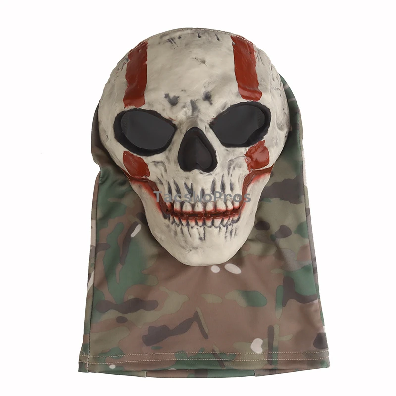 Máscara táctica de cara completa para Halloween, tocado de Cosplay de terror con lente HD, transpirable, Paintball CS, pasamontañas para disparar - imagen 4