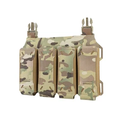 Bolsa táctica para revistas, portador Molle triple cuádruple, chaleco táctico Airsoft, accesorios para caza y acampada, Realse rápido