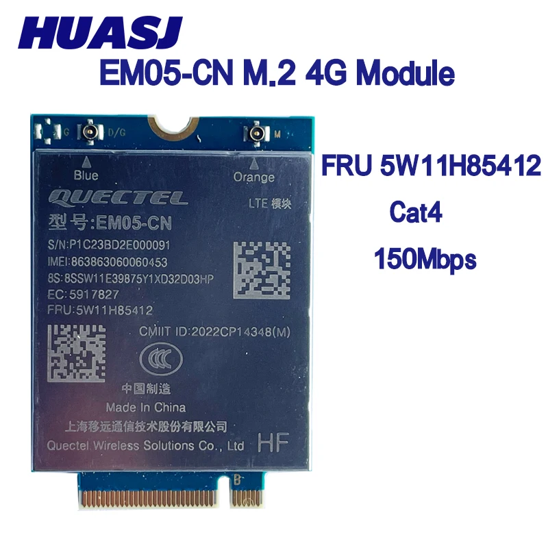 HUASJ EM05-CN M.2 4G módulo FRU 5W11H85412 FDD-LTE TDD-LTE 4G tarjeta Cat4 para ordenador portátil
