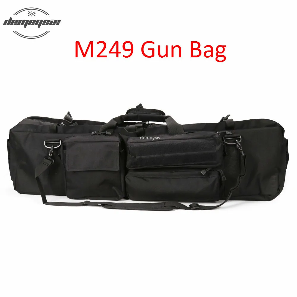 Mochila táctica para pistola, bolsas dobles para Rifle, Estuche de transporte de carabina doble para sierra M249 M4A1 M16 AR15 - imagen 2