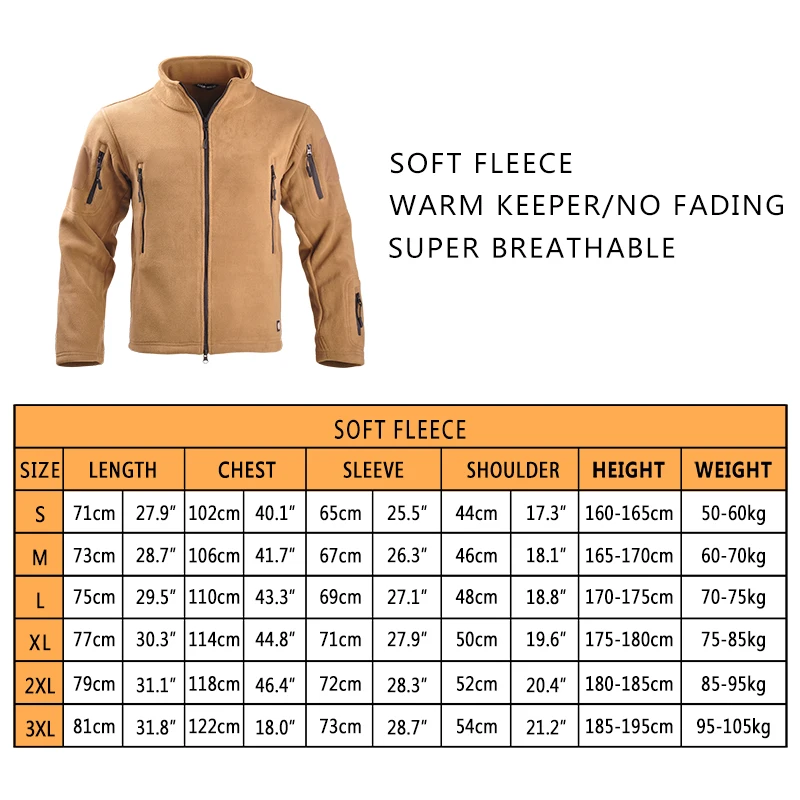 Chaquetas Tácticas Forro Polar - Cuello alto con velcro