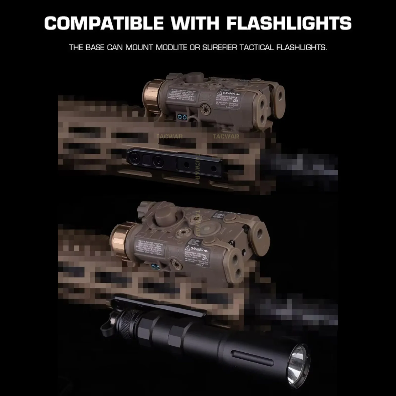 Soporte M-LOK Inline Scout metálico para linterna táctica de riel - imagen 3