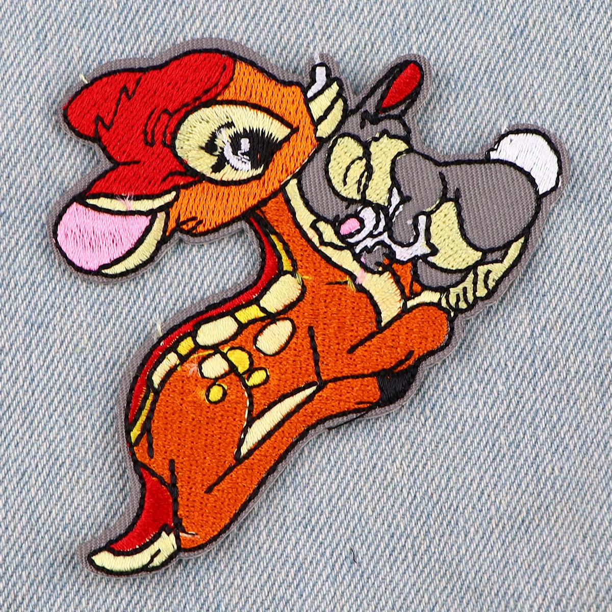 Parches bonitos de ciervo para planchar en ropa, parches bordados DIY a rayas para ropa, parches, insignias, accesorios - imagen 3