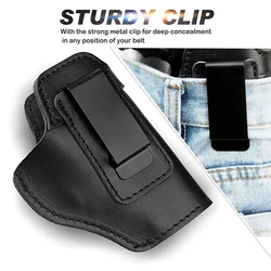 Funda cuero táctica ambidiestra IWB Glock Sig 9mm airsoft caza