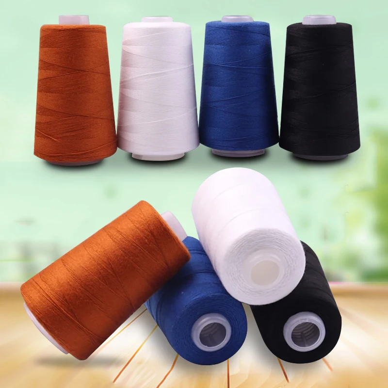 Hilos de coser fuertes de 3000 yardas, 20/3, azul, dorado, negro y blanco, adecuados para hilo de máquina de coser de poliéster de alta tenacidad denim - imagen 2