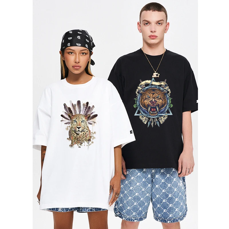 Camiseta de transferencia de calor de Animal colorido Punk, Parche de ropa DIY, tigre aterrador, leopardo, transferencia de hierro, pegatinas térmicas, apliques - imagen 4