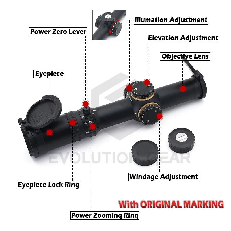 Equipo de evolución táctico ATACR 1-8X24mm mira telescópica FFP LPVO Mil Spec óptica de caza rellena de nitrógeno óptica completa mira telescópica - imagen 4