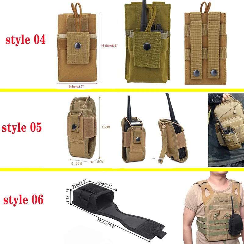 Bolsa táctica Molle para Radio walkie-talkie, bolsa de cintura, soporte de bolsillo, funda de interfono portátil, bolsa de transporte, caza, Camping - imagen 3