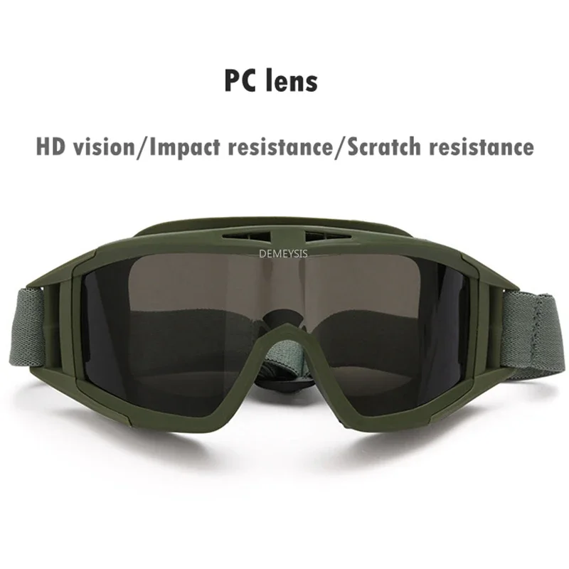 Gafas tácticas para exteriores con 3 lentes intercambiables, a prueba de viento, para Paintball, Airsoft, protección para juegos Cs - imagen 4