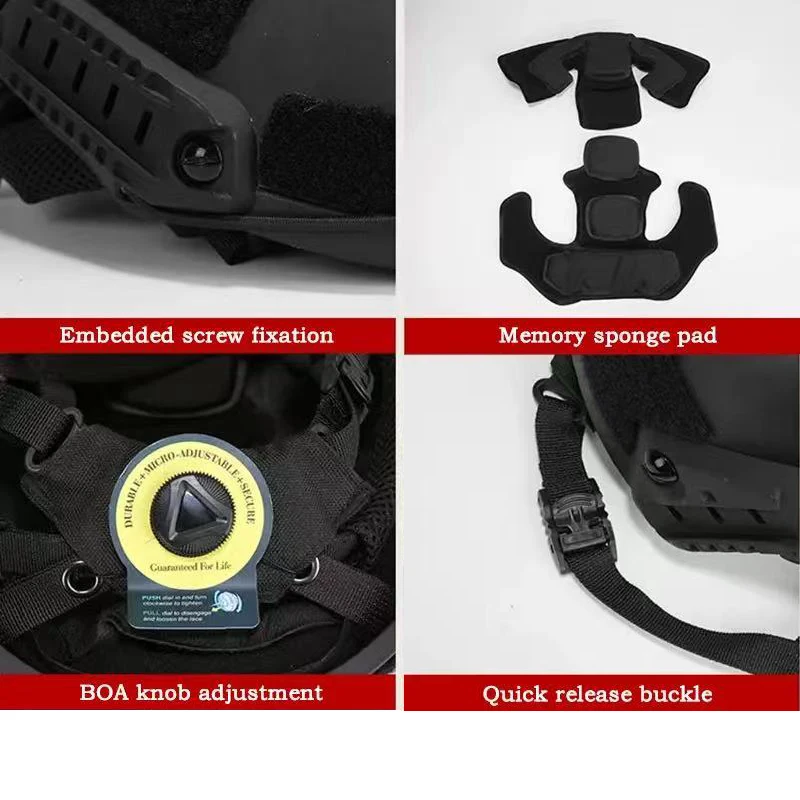 Casco FAST ABS ligero con suspensión ajustable y esfera para ciclismo, Airsoft, entrenamiento táctico - imagen 3