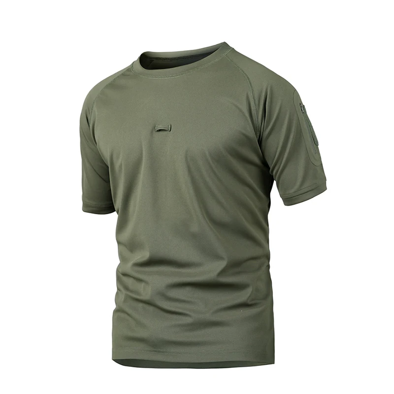 Camisa táctica de manga corta para hombre, camisa de combate para senderismo, camisetas de camuflaje Airsoft, camiseta de escalada, camisas transpirables sólidas - imagen 5