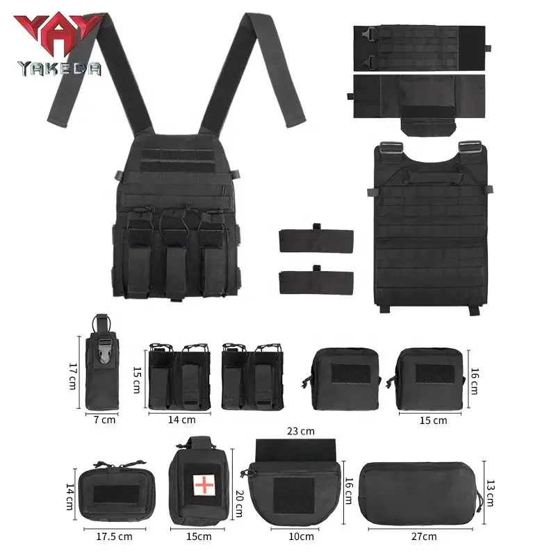 YAKEDA-Chaleco de entrenamiento multifuncional de protección completa, MOLLE, hebilla de serpiente de Metal, chalecos tácticos de camuflaje para exteriores de liberación rápida - imagen 5