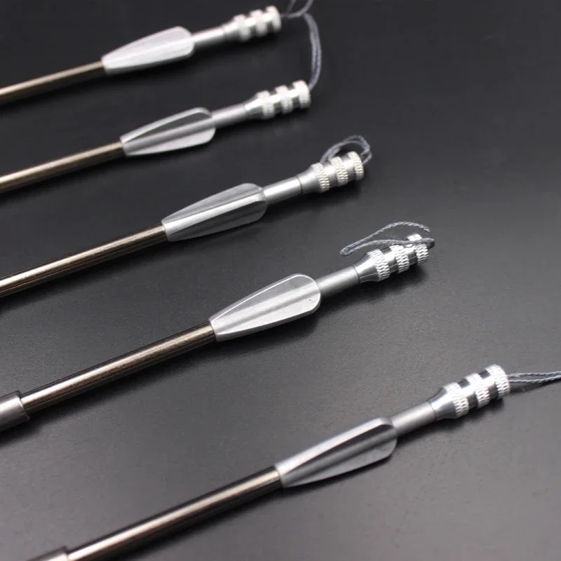 Dardos de acero inoxidable de alta calidad con ala trasera, accesorios de carrete de pesca al aire libre, tirachinas, herramientas de pesca de tiro con arco, 2 piezas, nuevo - imagen 5