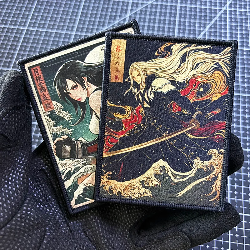 Personajes de Anime japonés calavera soldado parche táctico personaje del juego insignia de moral gancho y bucle brazalete pegatina - imagen 4