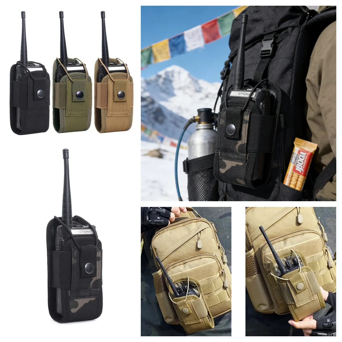Funda MOLLE para walkie talkie – Soporte táctico portátil de radio - imagen 2
