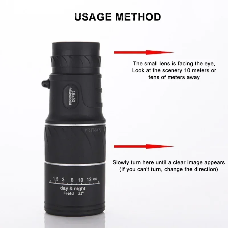 Potente telescopio Monocular con Zoom de 16x52, binoculares de largo alcance para caza al aire libre, Camping, observación de aves - imagen 4