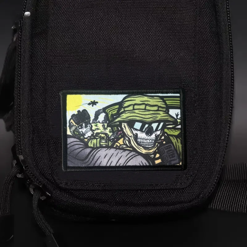 Parche "Fear and Hatred", insignia con estampado de moral táctica, gancho y bucle, mochila, accesorio de decoración de ropa, pegatina, brazalete