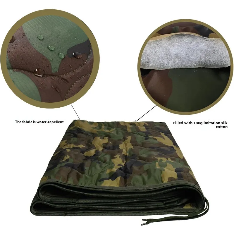 Manta militar Woobie con aislamiento térmico, Poncho para acampar, forro ligero, portátil, resistente al agua, equipo de supervivencia con bolsa de transporte - imagen 3