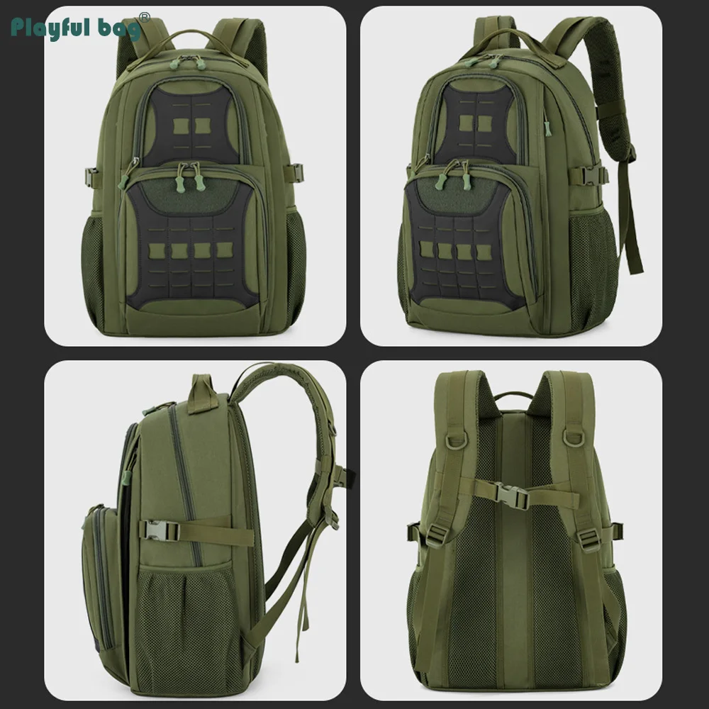 Mochila táctica de camuflaje para hombre, bolsa de viaje y senderismo de nailon, mochila multifuncional de Montañismo de gran capacidad AVA332 - imagen 4