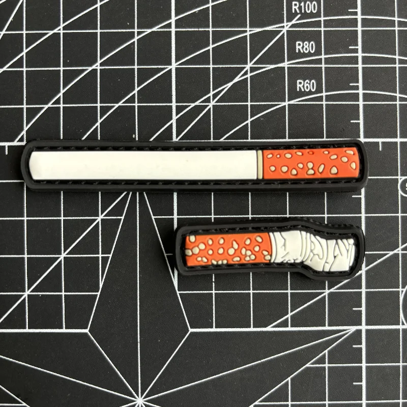 Rook 3D PVC Tactische Patch Sigaret Butt Moreel Badge Patches voor Kleding Klittenband Militaire Rugzak Sticker Applique - imagen 4