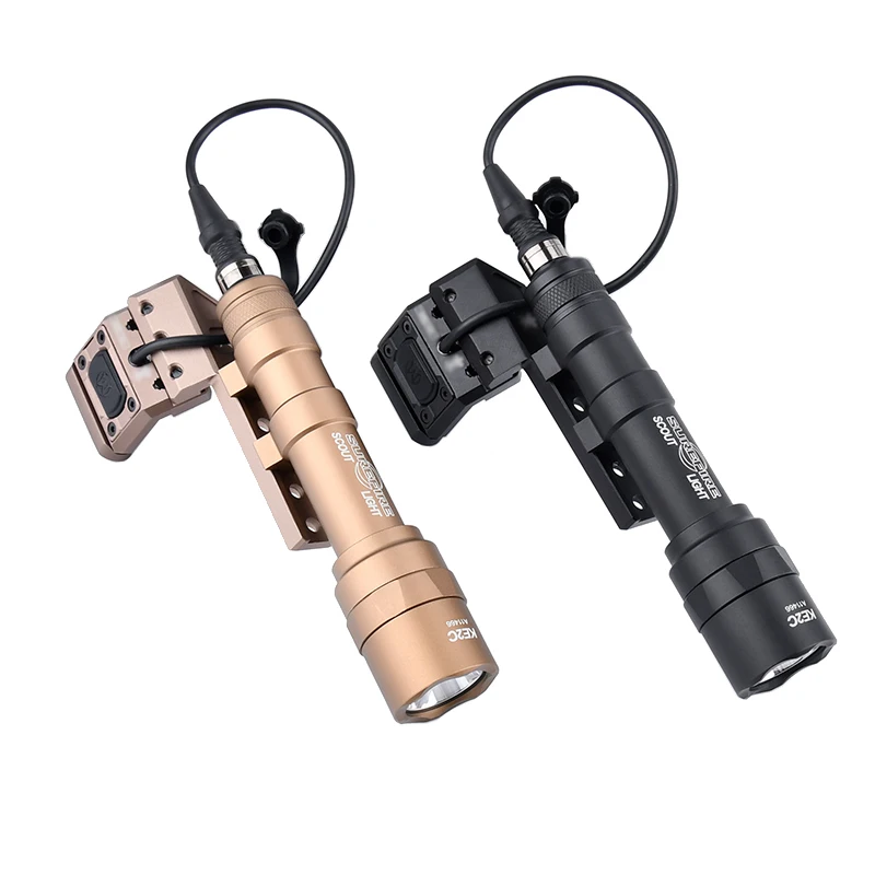 Táctico Surefir M600 M300 Airsoft SF Scout luz caza arma Rifle montaje compensado linterna ModButton interruptor de presión antorcha - imagen 3