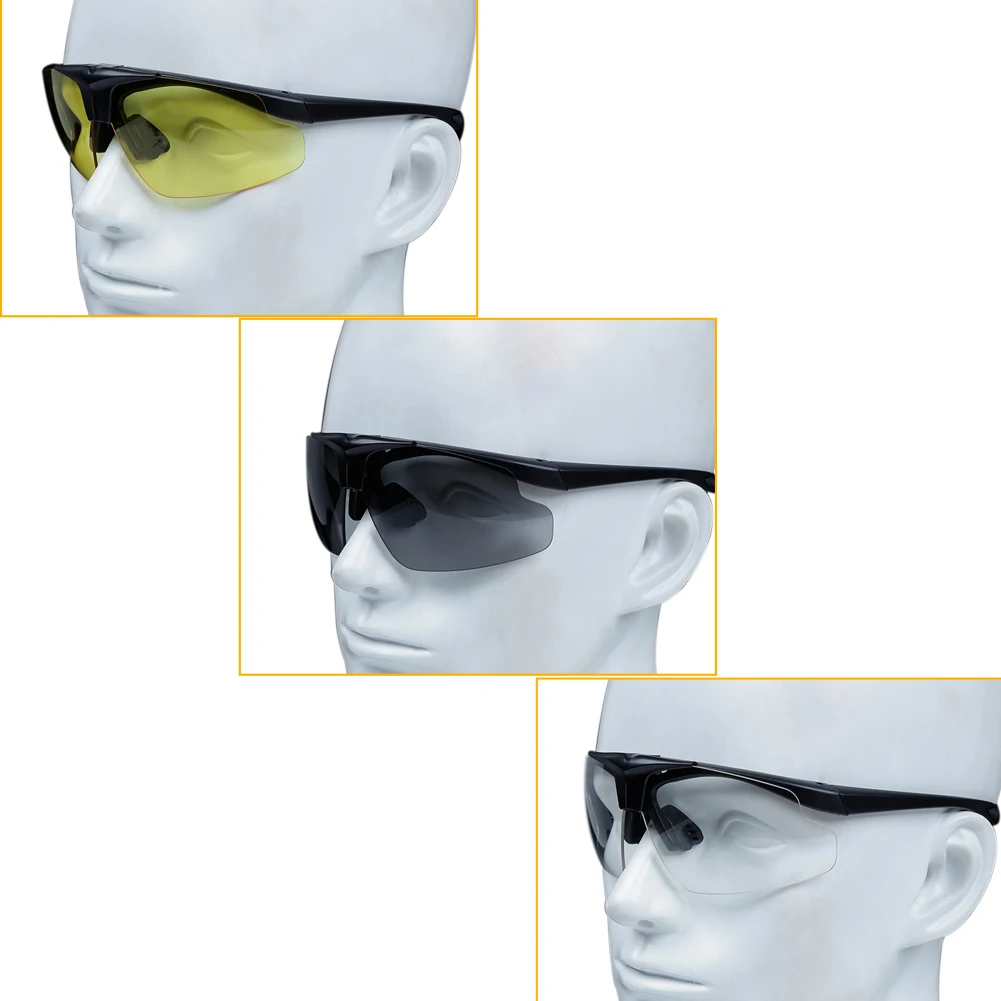 Gafas tácticas del ejército para Paintball Airsoft, gafas de tiro, 3 lentes a prueba de viento, caza, ciclismo, CS Wargame, protección Anti-UV - imagen 5