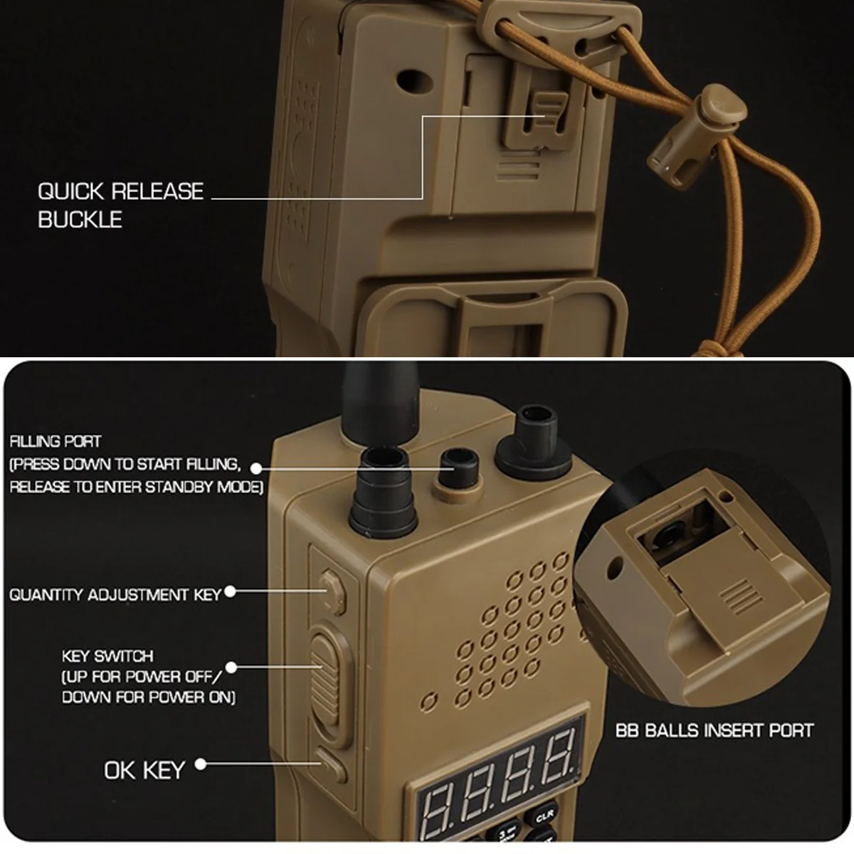 Cargador eléctrico de velocidad Airsoft con adaptador para revistas - imagen 4