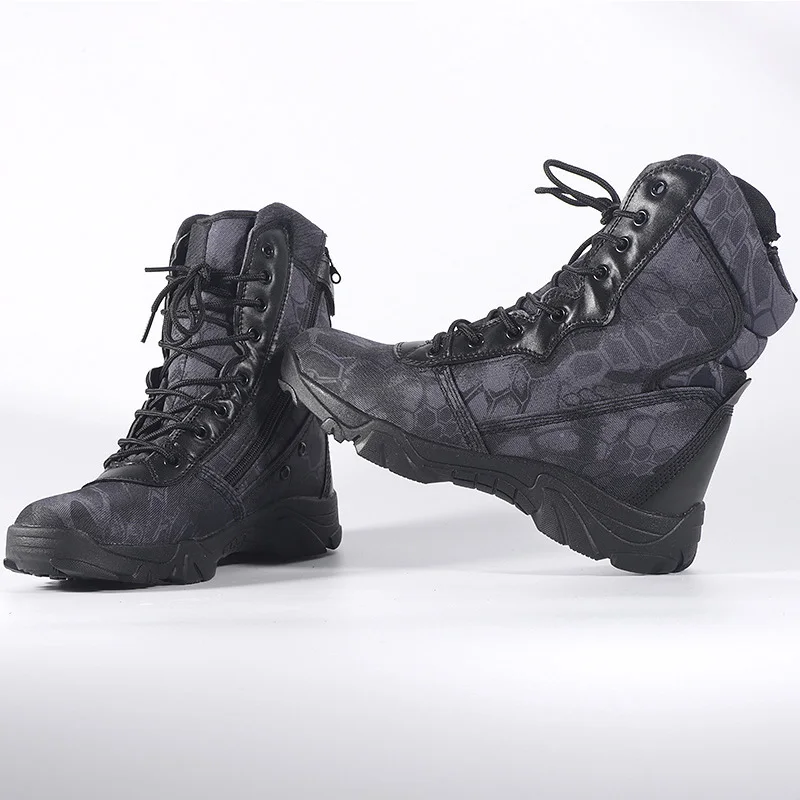 Botas tácticas de adiestramiento al aire libre para hombre, zapatos altos para el desierto, Botas de camuflaje para combate, caza, escalada, senderismo - imagen 5