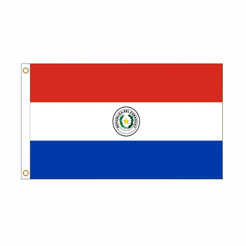 5 unids/lote bandera nacional de Paraguay 90x150cm bandera de Paraguay bandera nacional de la República de Paraguay al por mayor - imagen 2