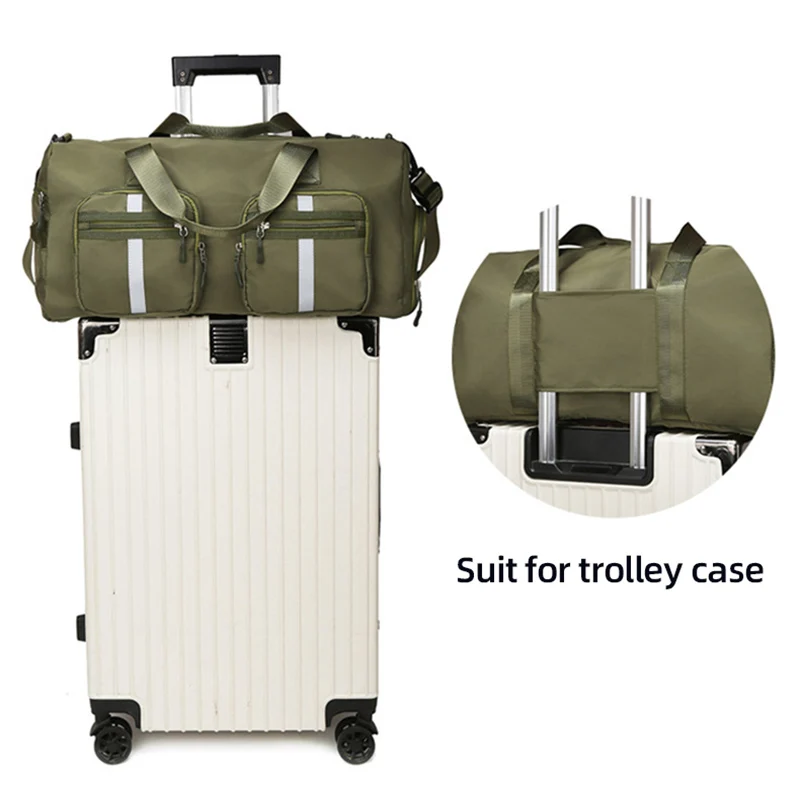 Bolso de viaje deportivo de lona grande con compartimento zapatos - imagen 5
