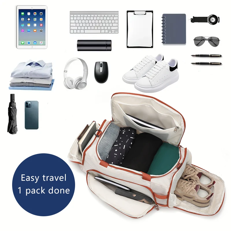 Bolso de mano deportivo con compartimentos para zapatos, mochila de gran capacidad para viajes al aire libre, viajes de corta distancia, senderismo, escalada, mochila de día - imagen 2