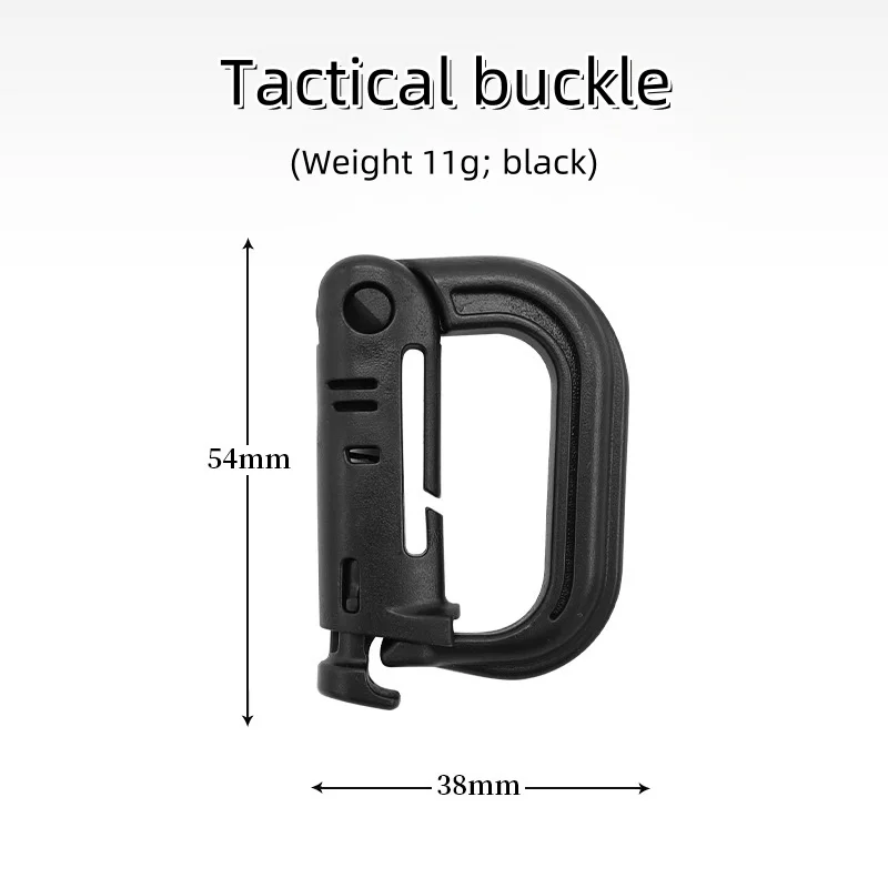 Hebilla de seguridad táctica en forma de D, hebilla de alpinismo de plástico colgante rápido, hebilla de mochila - imagen 5