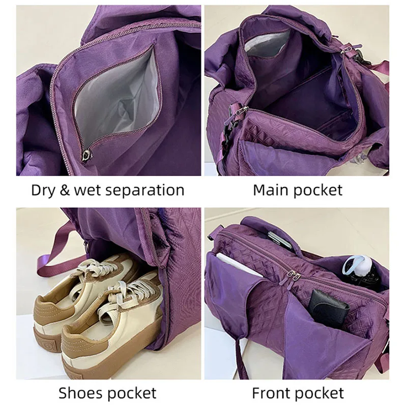 Bolsa deportiva para gimnasio y Yoga, viaje al aire libre, senderismo, Camping, mochila impermeable para natación, zapatos de equipaje grandes, bolsas de lona para Fitness empaquetadas - imagen 5