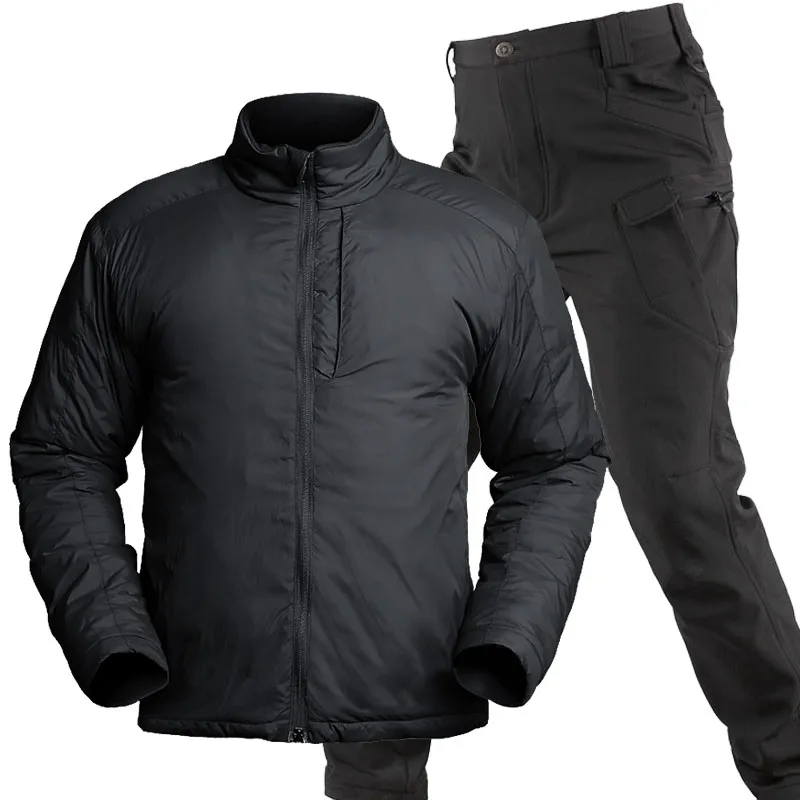 Conjuntos tácticos de invierno para hombre, Parkas cálidas reflectantes de calor, impermeables y ligeras, pantalones de carga de concha suave, trajes militares resistentes al desgaste - imagen 3