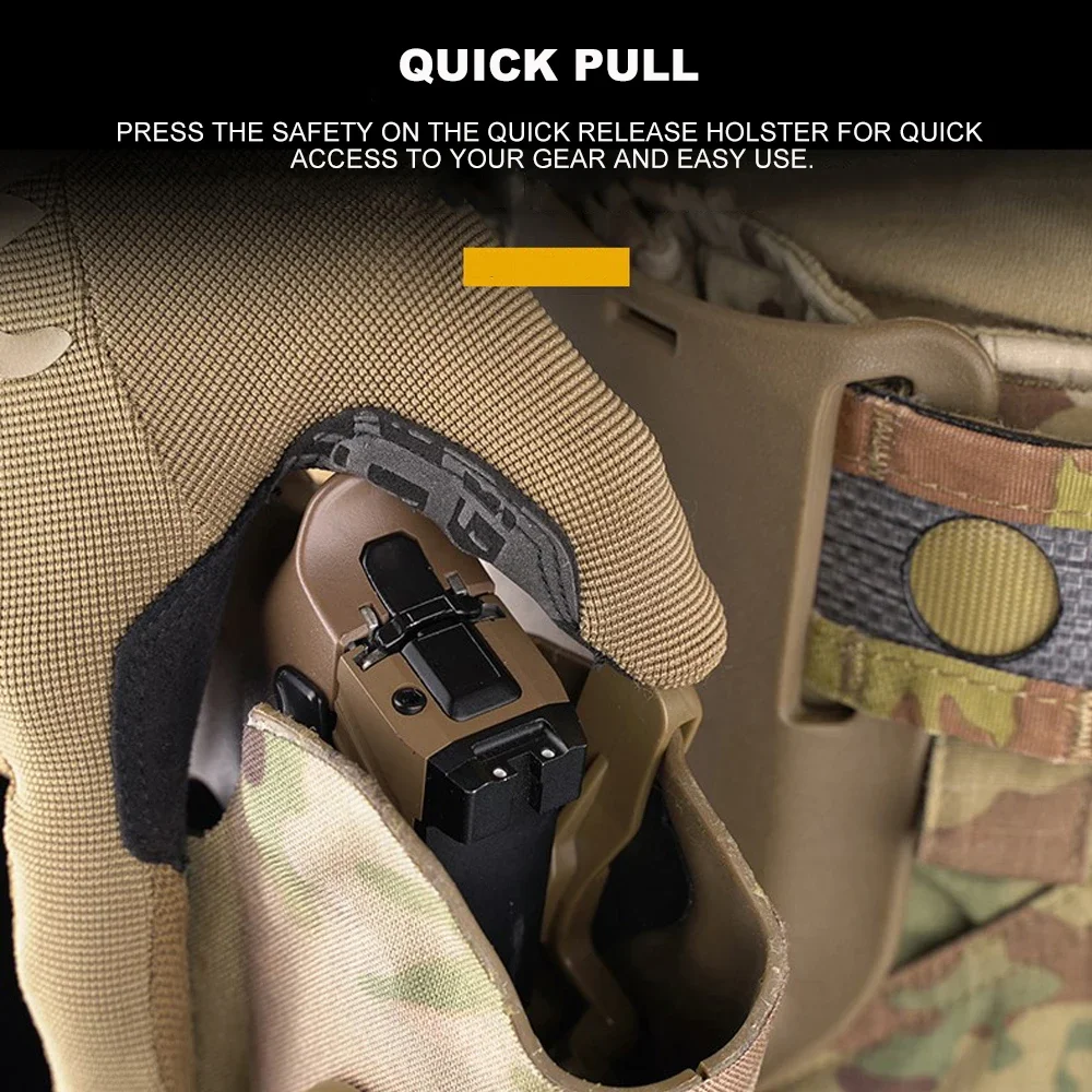 Funda de pistola táctica para linterna P320 + X300, funda de pistola de caza de liberación rápida con Kit de sistema QLS, equipo Glock Airsoft - imagen 5