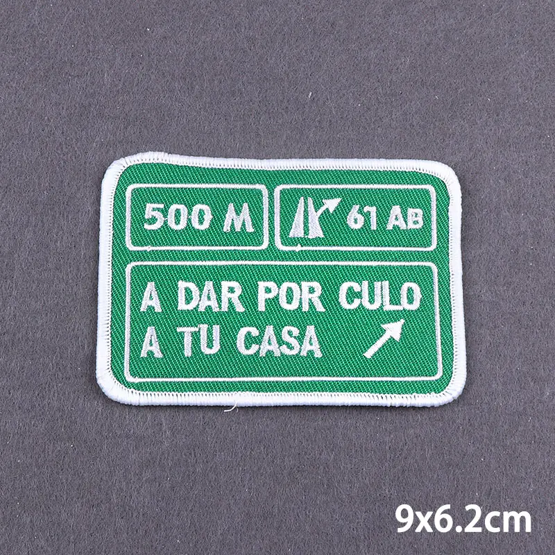 Parche negro con lema, parches para planchar para ropa, apliques bordados DIY, parche Fusible, insignia adhesiva para planchar DIY - imagen 4