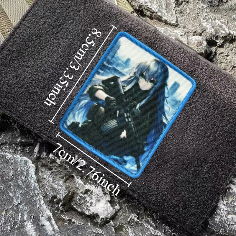 Parche táctico de Anime para chica, insignia de moral militar con estampado de gancho y bucle, mochila, accesorios de decoración de ropa, pegatinas, brazalete - imagen 4