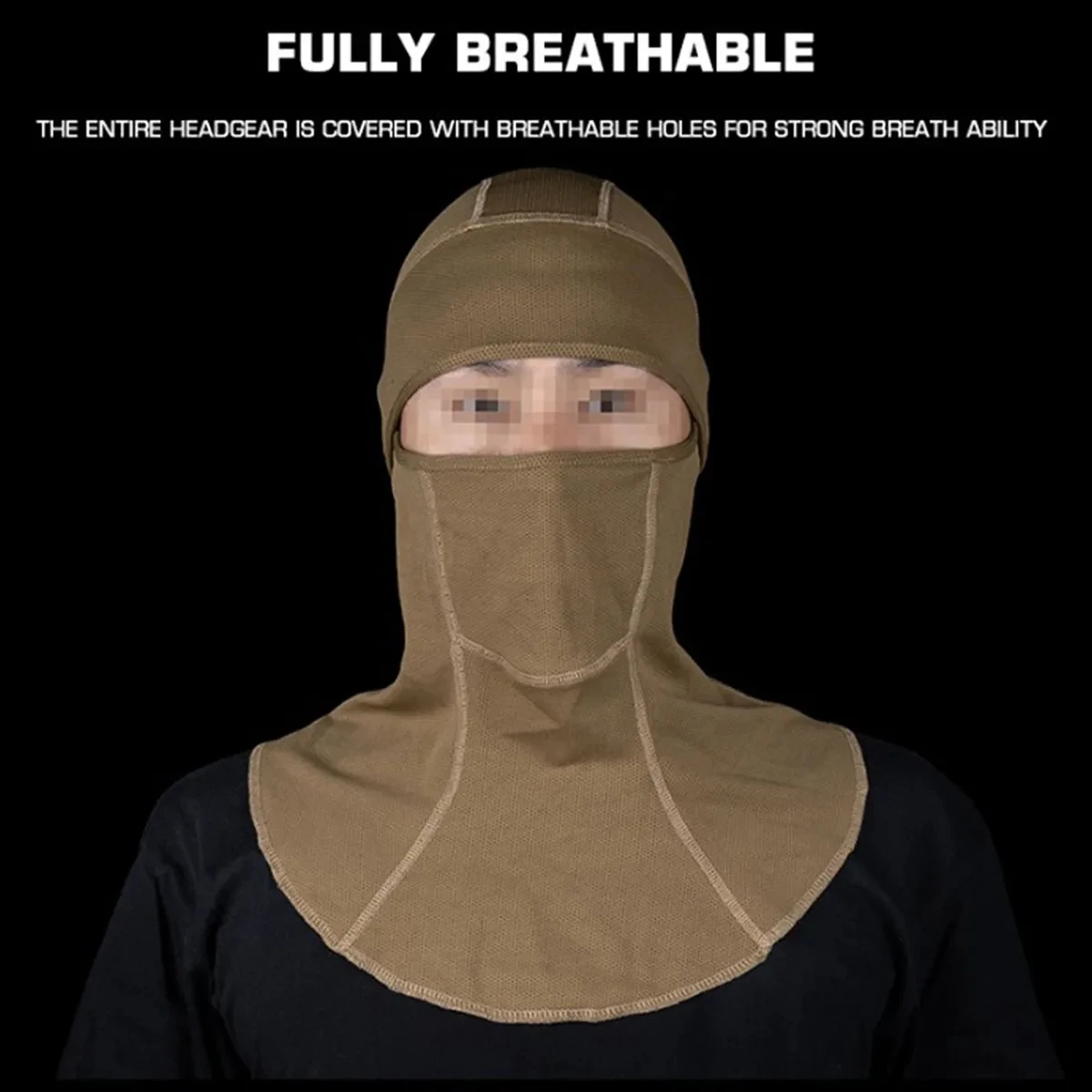 Pasamontañas transpirable, máscara facial ajustable a prueba de viento, capucha de protección UV, gorros suaves, forro para casco para caza de Paintball Airsoft - imagen 4