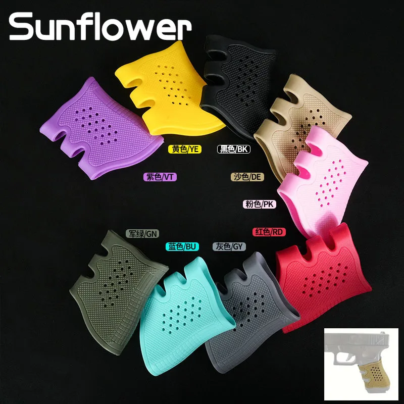 Cubierta de mango antideslizante con agarre de goma para pistola táctica, accesorios adecuados para G17 G19 G20 G21 G22 G23 G34 G43 1911 AR15 HK416 - imagen 4